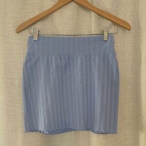 Aerie Light Blue Ribbed Mini Skirt